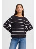 ICHI Langarm IHBOSTON Loose fit in Meteorite Almond Milk stripe