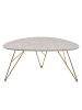home24 home24 Couchtisch II (1er Set) - Hellgrau - MDF foliert & Edelstahl - 90.0 x 42.0 x 60.0 cm in Hellgrau