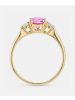 Diamant L'éternel Ring, mit synth. Saphir, 375 Gelbgold