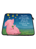 Mr. & Mrs. Panda Laptop Cover Schwein Glück Design mit Spruch in Weiß