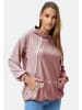 enflame Langer Kapuzen Pullover Oversized Hoodie Kleid Velours Sweatshirt in Altrosa