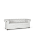 Giner y Colomer Dreisitziges Chester-Sofa gepolstert mit weißem Naturleder in White
