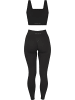 Circle Five Scrunch Shape Set (Push-Up Leggings und Medium Support Sport-BH) in Schwarz