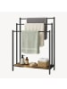 relaxdays Handtuchständer in Dunkelbraun/ Schwarz - (B)60 x (H)82,5 x (T)28 cm
