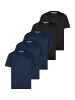 Redmond T-Shirt Basic in Dunkelblau / schwarz