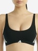 adidas Bralette Sport Active Essentials Cotton 3 Stripes in Black