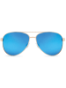 styleBREAKER Piloten Sonnenbrille in Hellgold / Blau-Lila verspiegelt