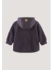 Hessnatur Hessnatur Wollfleece-Jacke mit Patch aus Bio-Merinowolle in dunkle traube