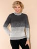Sieh an! Jacquardpullover in ecru-graphit-gemustert