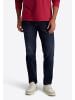 Timezone Jeans Slim Fit Gerade Reißverschluss Used Optik in Dunkelblau