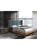 Angel Cerdá Bett 7148 in Dunkelgrün / Walnuss – (B)206 x (H)213 x (T)123 cm