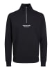 Jack & Jones Sweatshirt mit halbem Reißverschluss in Black