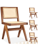 tectake Holzstuhl im Boho-Stil, Belastbarkeit 120 kg, 48,5 x 53,5 x 83 cm