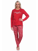 NORMANN langarm Schlafanzug Pyjama in rot