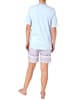 NORMANN Shorty Pyjama kurzarm Ethnolook - 44779 in hellblau