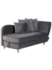 Beliani Chaiselongue MERI in Grau/Heller Holzfarbton - (W) 155 x (H) 76 x (L) 69 cm