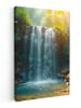 OnlyWow Leinwand Bilder Wasserfall Sonnenstrahlen