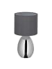 relaxdays Nachttischlampe Touch in Silber - (H)33,5 cm