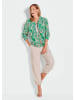 GOLDNER Floraler Damenblouson mit Reißverschluss in smaragd