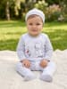 TupTam Baby Bekleidungsset Langarmbody Hose Mütze3 teilig in grau/beige
