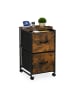 relaxdays Rollcontainer in Braun/ Schwarz - (B)40 x (H)68 x (T)40 cm