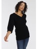 FLASHLIGHTS V-Ausschnitt-Pullover in schwarz