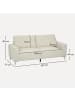 HOMCOM 3 Sitzer Sofa-193L x 77B x 80H cm-Cremeweiß