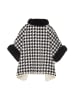faina Women Poncho in Wollweiss Schwarz