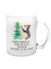 Mr. & Mrs. Panda Teetasse Pinguin Weihnachtsbaum mit Spruch in Transparent