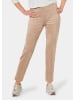 GOLDNER Moderne Leggings in trendigem Velourslederimitat in bisquit