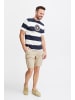 FQ1924 T-Shirt FQTom SS stripe tee w logo print in Weiß