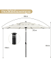 COSTWAY Sonnenschirm mit Kurbel Ø300cm in Beige