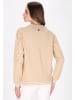 DreiMaster Damen Cardigan in Beige Weiss Streifen