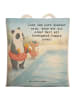 Mr. & Mrs. Panda Tote Bag Panda Schwimmbad Pommes Design mit Spruch in Weiß