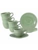 Seltmann Weiden 6er Set Kaffeetassen mit Untertassen Beat Color Glaze in 260 ml in Salbeigrün