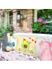 Mr. & Mrs. Panda 40 x 40 Kissen Avocado Party mit Spruch in Gelb Pastell