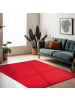 KADIMA DESIGN Teppich Kurzflor Uni-Farbe Microfaser Antirutsch Wohnzimmer waschbar in Rot
