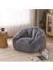 ABRIHOME Sitzsack in Grau Plüsch mittel weich für Wohnzimmer Kinderzimmer
