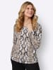 Sieh an! Shirt in schwarz-beige-bedruckt