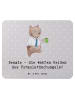 Mr. & Mrs. Panda Mousepad Beamtin Heldin mit Spruch in Grau Pastell