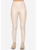 SASSYCLASSY Thermo Leggings in Lederoptik in Hellbeige