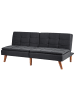 Beliani 3-Sitzer Sofa RONNE in Schwarz/Dunkler Holzfarbton