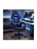 Wisam® Gaming Stuhl Drehbar Fußstütze Schwarz Blau