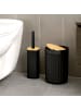 relaxdays 6-tlg. Badezimmer Set in Schwarz/ Natur