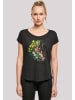 F4NT4STIC Long Cut T-Shirt Baum mit Blumen in schwarz