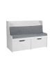 relaxdays Kinderbank in Grau/Weiß - (B) 100 x (H) 70 x (T) 45 cm
