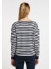 DreiMaster Damen Strickpullover in Marine Wollweiss