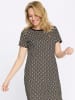 Sieh an! Jersey-Kleid in beige-schwarz-bedruckt