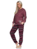 NORMANN Frottee Schlafanzug langarm Bündchen Tiermotiv in beere