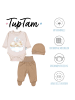 TupTam Baby Bekleidungsset Langarmbody Hose Mütze3 teilig in beige Modell 3